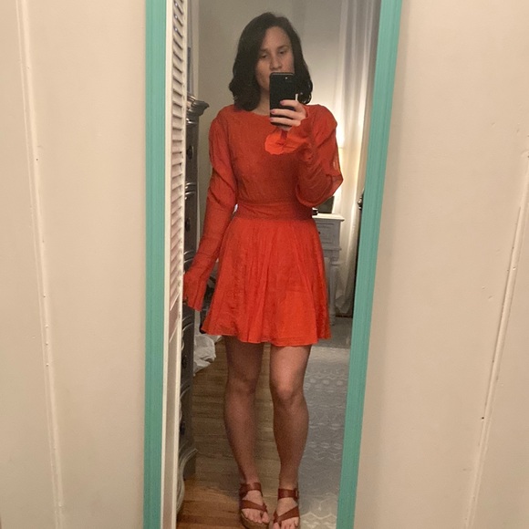 Free People Dresses & Skirts - Free people ORANGE 🍊 DRESS!!!
